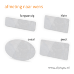 aluminium plaatbadge - afmetingen