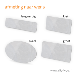 aluminium plaatbadge - afmetingen