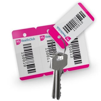key tag met barcode