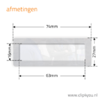 aluminium naambadge Berlin - afmetingen