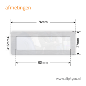 aluminium naambadge Berlin - afmetingen