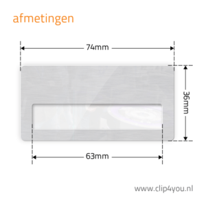 aluminium naambadge London - afmetingen
