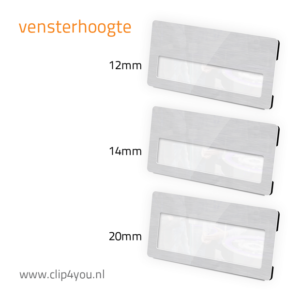 aluminium naambadge London - vensterhoogte