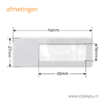aluminium naambadge Hamburg - afmetingen