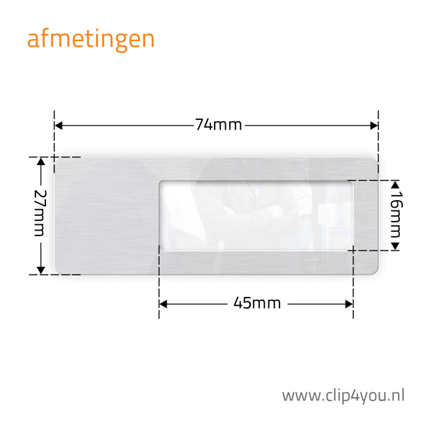 aluminium naambadge Hamburg - afmetingen