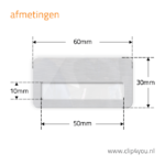 aluminium naambadge Paris - afmetingen