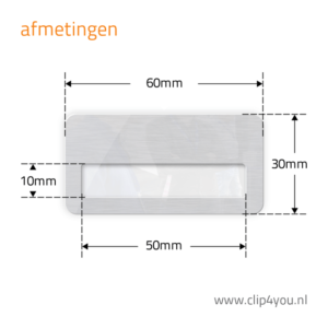 aluminium naambadge Paris - afmetingen