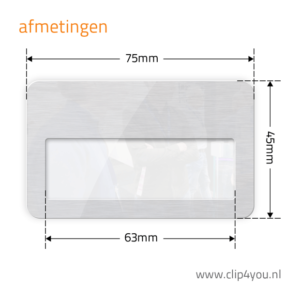 aluminium naambadge New York - afmetingen