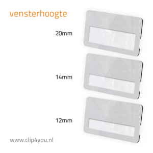 aluminium naambadge New York - vensterhoogtes