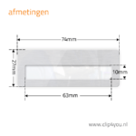 aluminium naambadge Madrid - afmetingen