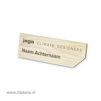 houten naambadge Woodland