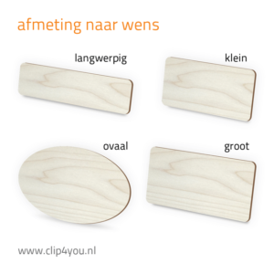 houten naambadge Woodland - afmeting