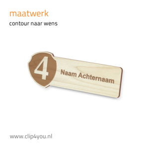 houten naambadge Woodland - maatwerk